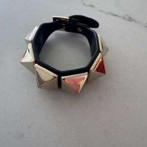 Valentino Gold and Red Pyramid Bracelet